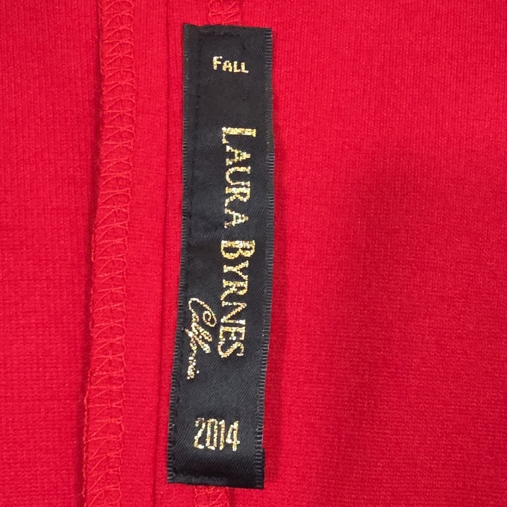 Square Neck Red Blouse with Three-Quarter Sleeves - Picture 3 of 4